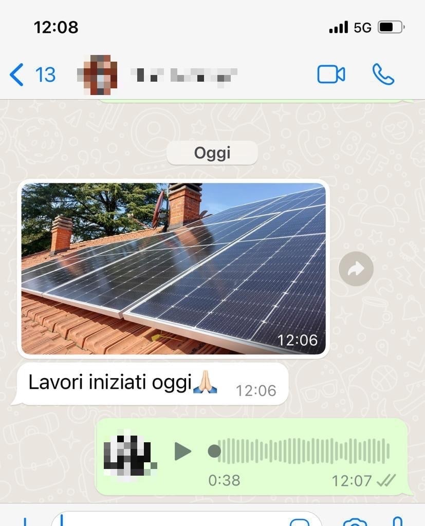 Testimonianza Gruppo Restart fotovoltaico da 6kw15batt.