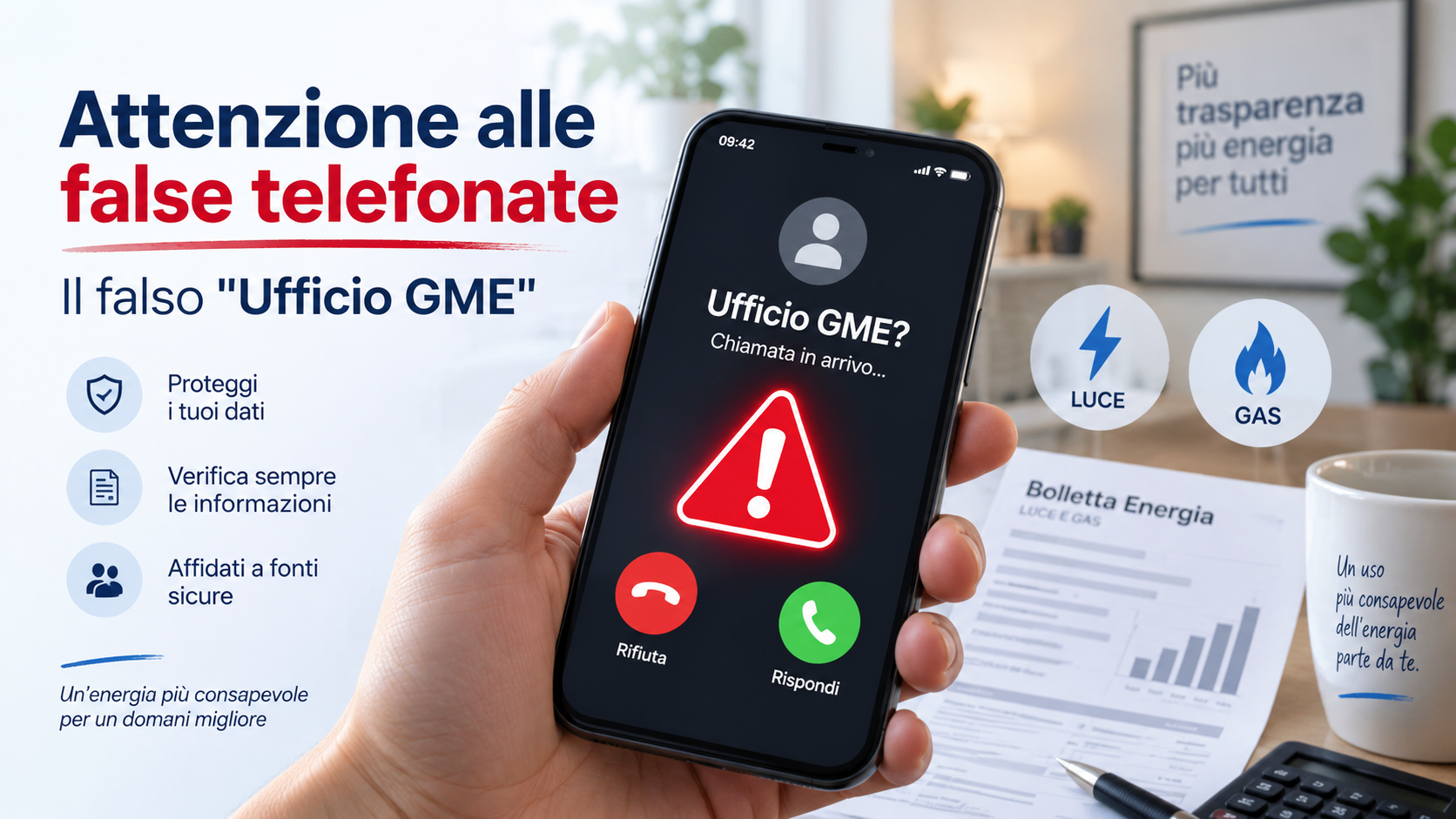 Truffe telefoniche luce e gas: il GME mette in guardia dal falso “Ufficio GME”